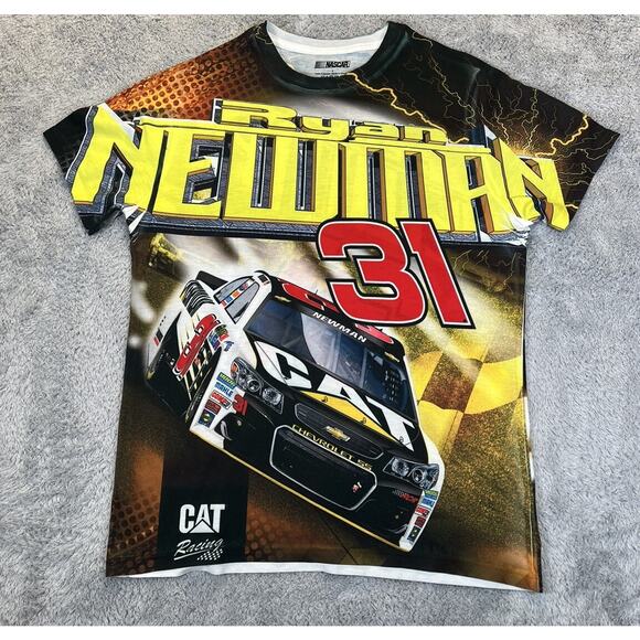 Ryan‎ Newman Racing T-Shirt Small NASCAR All Over Print Chevrolet SS CAT - Picture 1 of 6